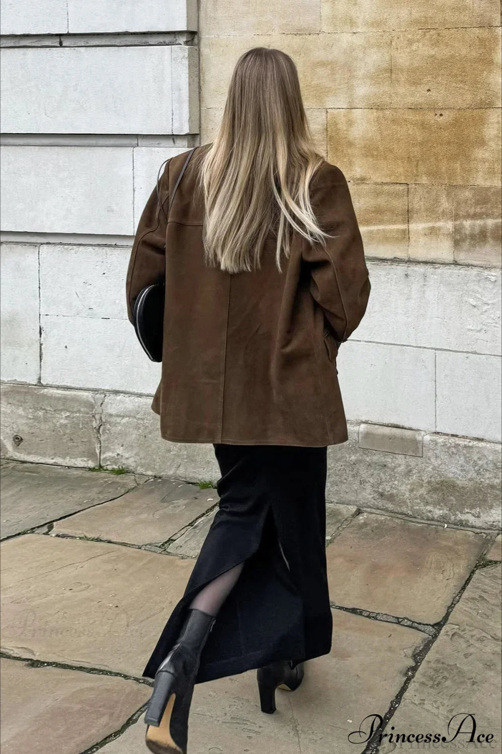 Suede Lapel Casual Blazer Coat image 4