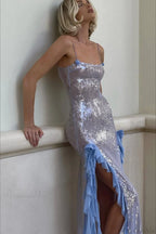 Sultry Sequined Ruffled 3D Floral Evening Dress image 3