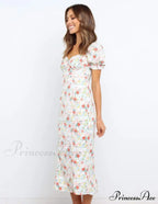 Summer Beach Sweet Dress with Puff Sleeves and Ruffles image 4