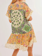 Summer Bohemian Babydoll Floral Print V-Neck Dress image 2