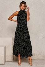 Summer Floral Print Halter Neck Beach Floral Dress image 8