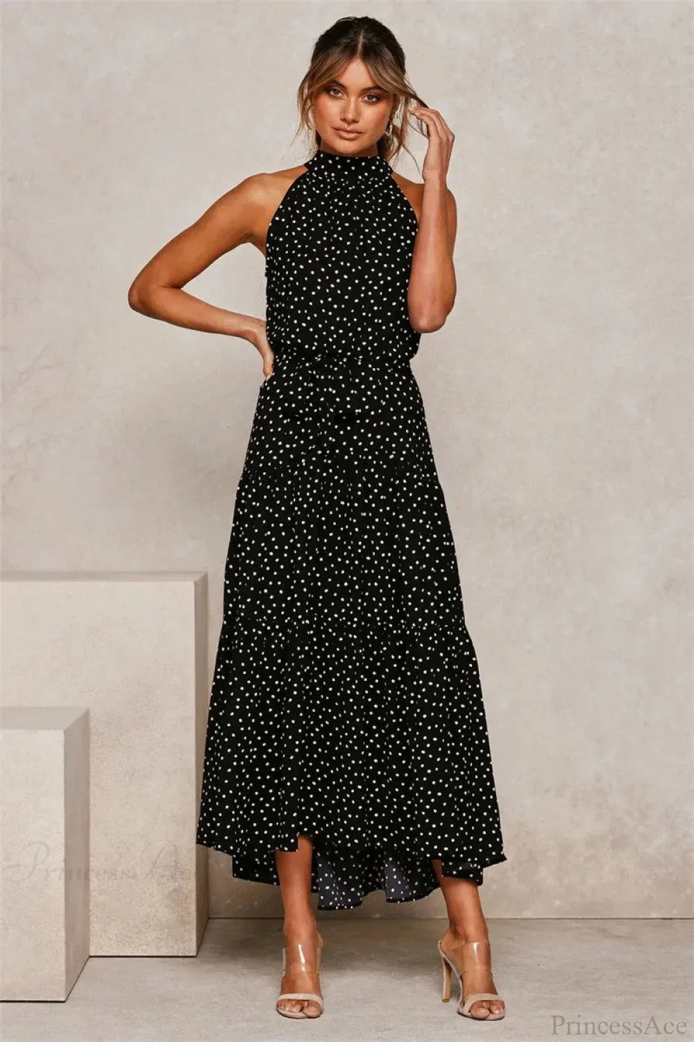 Summer Floral Print Halter Neck Beach Floral Dress image 8