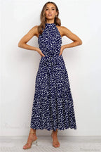 Summer Floral Print Halter Neck Beach Floral Dress image 15