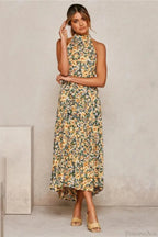 Summer Floral Print Halter Neck Beach Floral Dress image 11