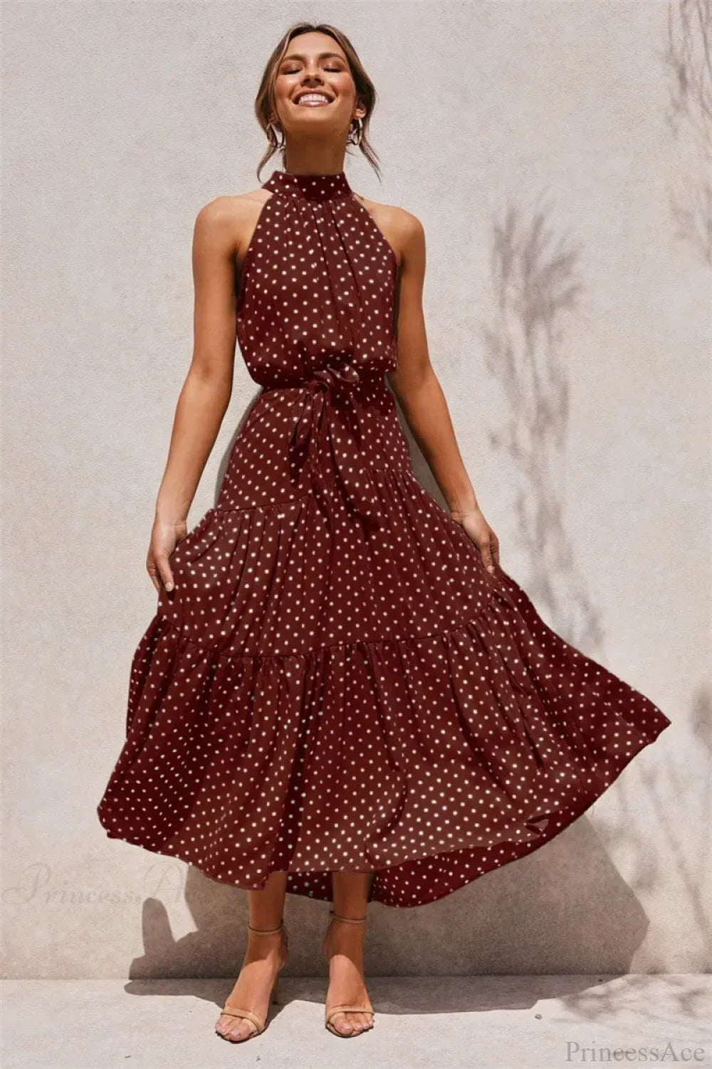 Summer Floral Print Halter Neck Beach Floral Dress image 10