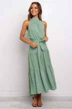 Summer Floral Print Halter Neck Beach Floral Dress image 9