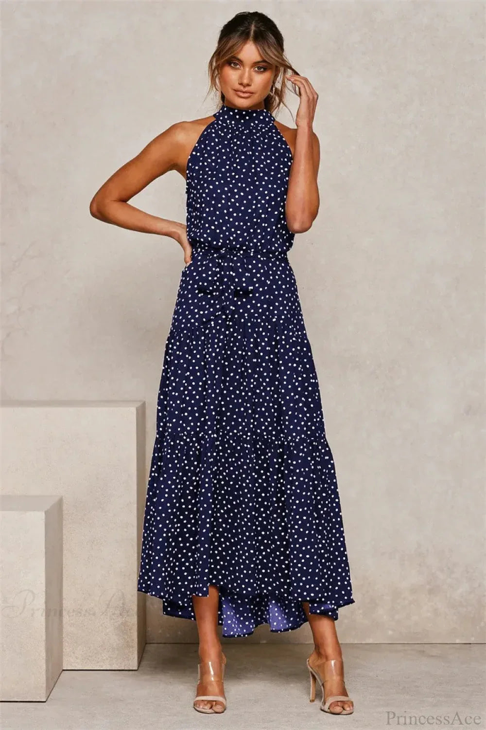 Summer Floral Print Halter Neck Beach Floral Dress image 7