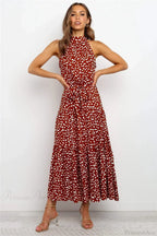 Summer Floral Print Halter Neck Beach Floral Dress image 13