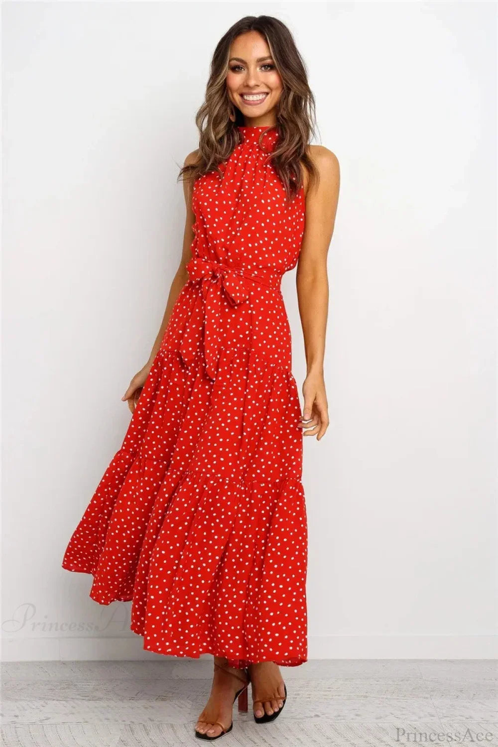 Summer Floral Print Halter Neck Beach Floral Dress image 6