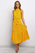 Summer Floral Print Halter Neck Beach Floral Dress image 5