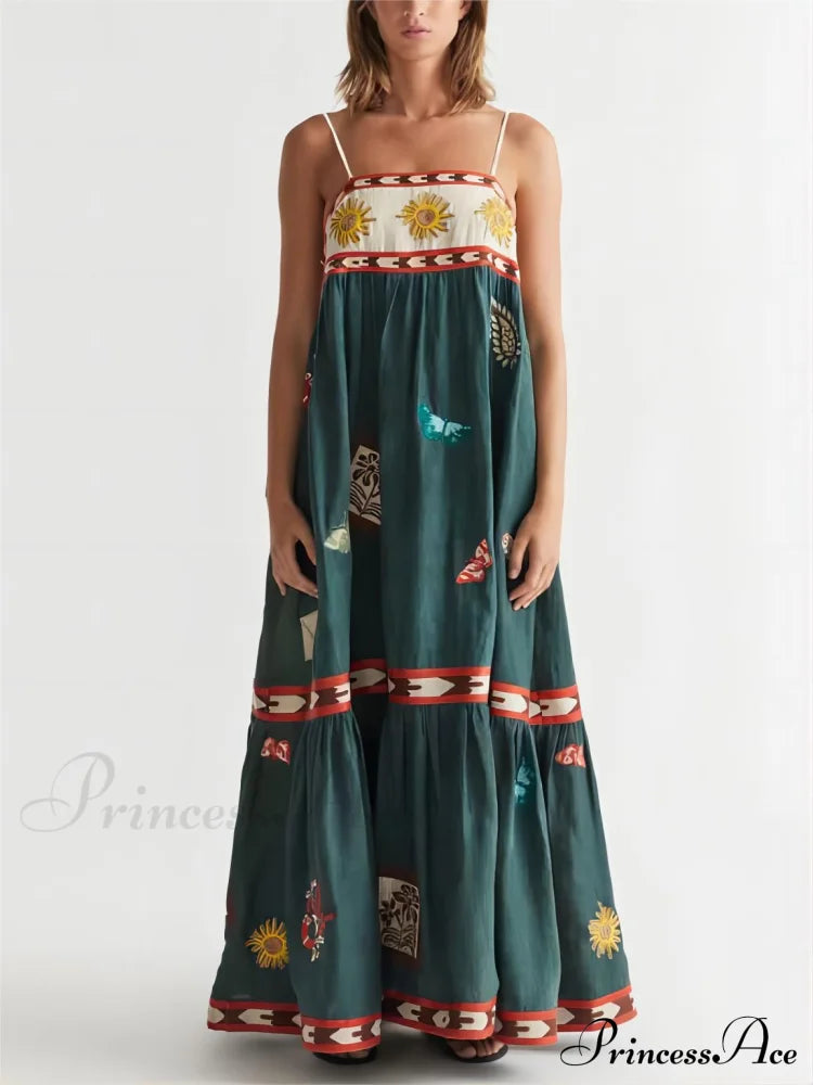 Summer Fun Unique Charming Printed Midi Dress image 1