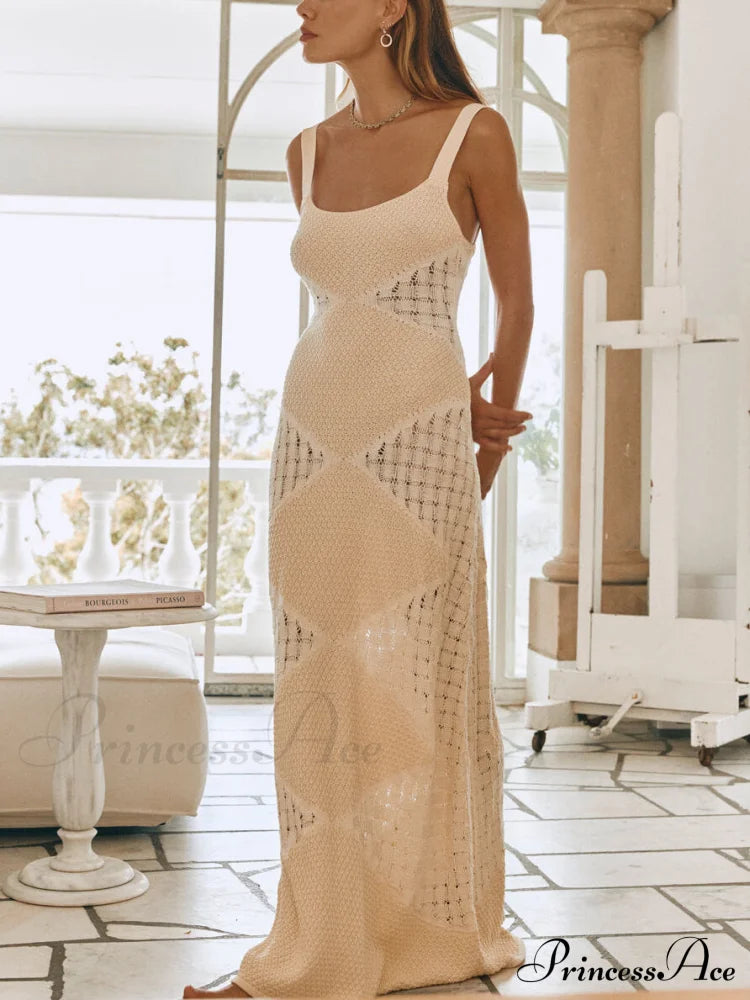 Summer Hollow See-through Charming Knitted Maxi Dress image 2