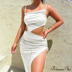 Summer Long Streetwear Bodycon Hollow Out Split Elegant Evening Y2K Clothes Top Cut Out Dress image 6
