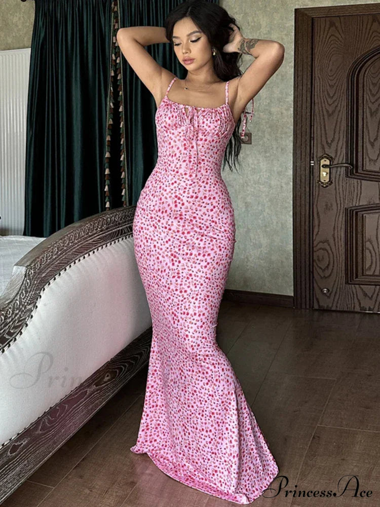 Summer Off Shoulder Lace Up Deep V Neck es Ladies Holiday Casual Long Woman Floral Dress image 1