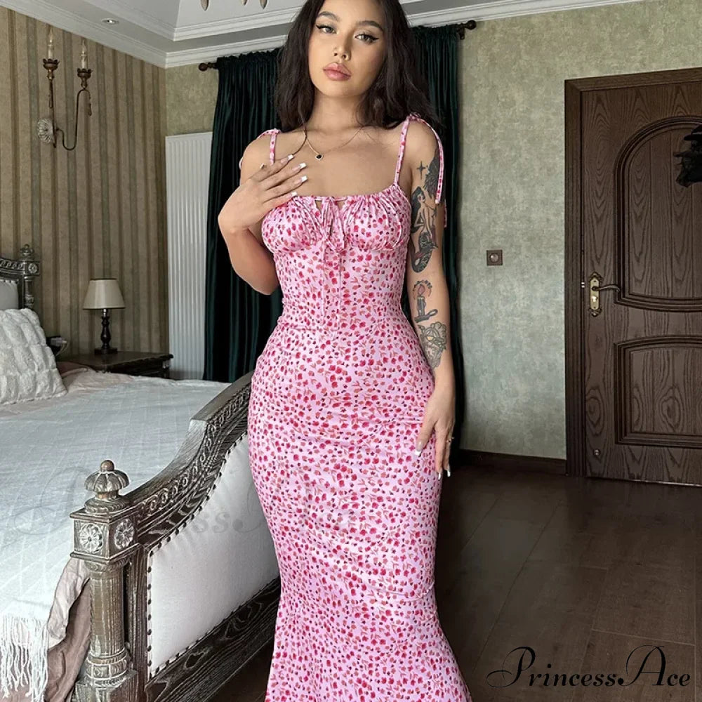 Summer Off Shoulder Lace Up Deep V Neck es Ladies Holiday Casual Long Woman Floral Dress image 9
