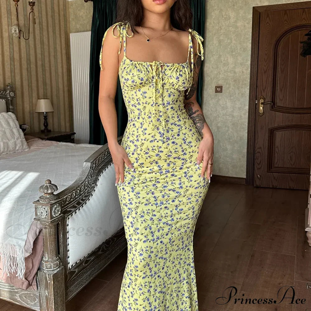 Summer Off Shoulder Lace Up Deep V Neck es Ladies Holiday Casual Long Woman Floral Dress image 10