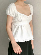 Summer Puff Short Sleeve Square Neck Blouse image 3