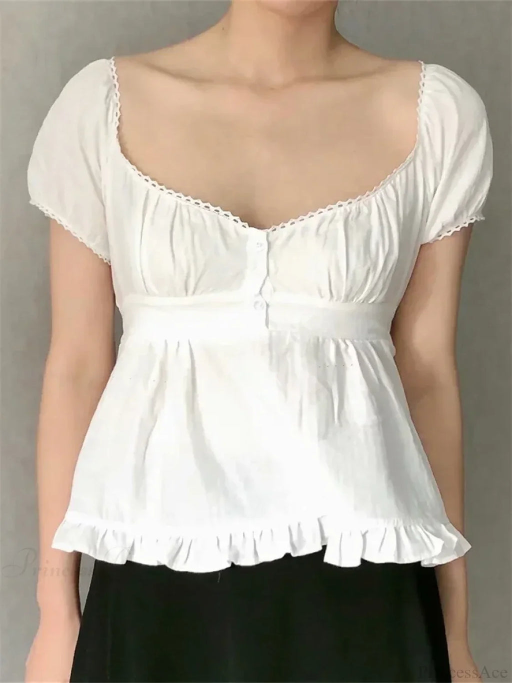 Summer Puff Short Sleeve Square Neck Blouse image 2