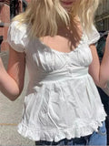 Summer Puff Short Sleeve Square Neck Blouse image 1