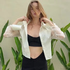 Summer See-Through Slim Blouse image 4