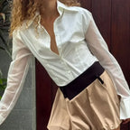Summer See-Through Slim Blouse image 5