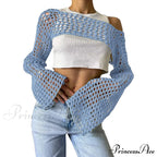 Summer Sexy Long Sleeve Smock Knitted Crop Top image 12