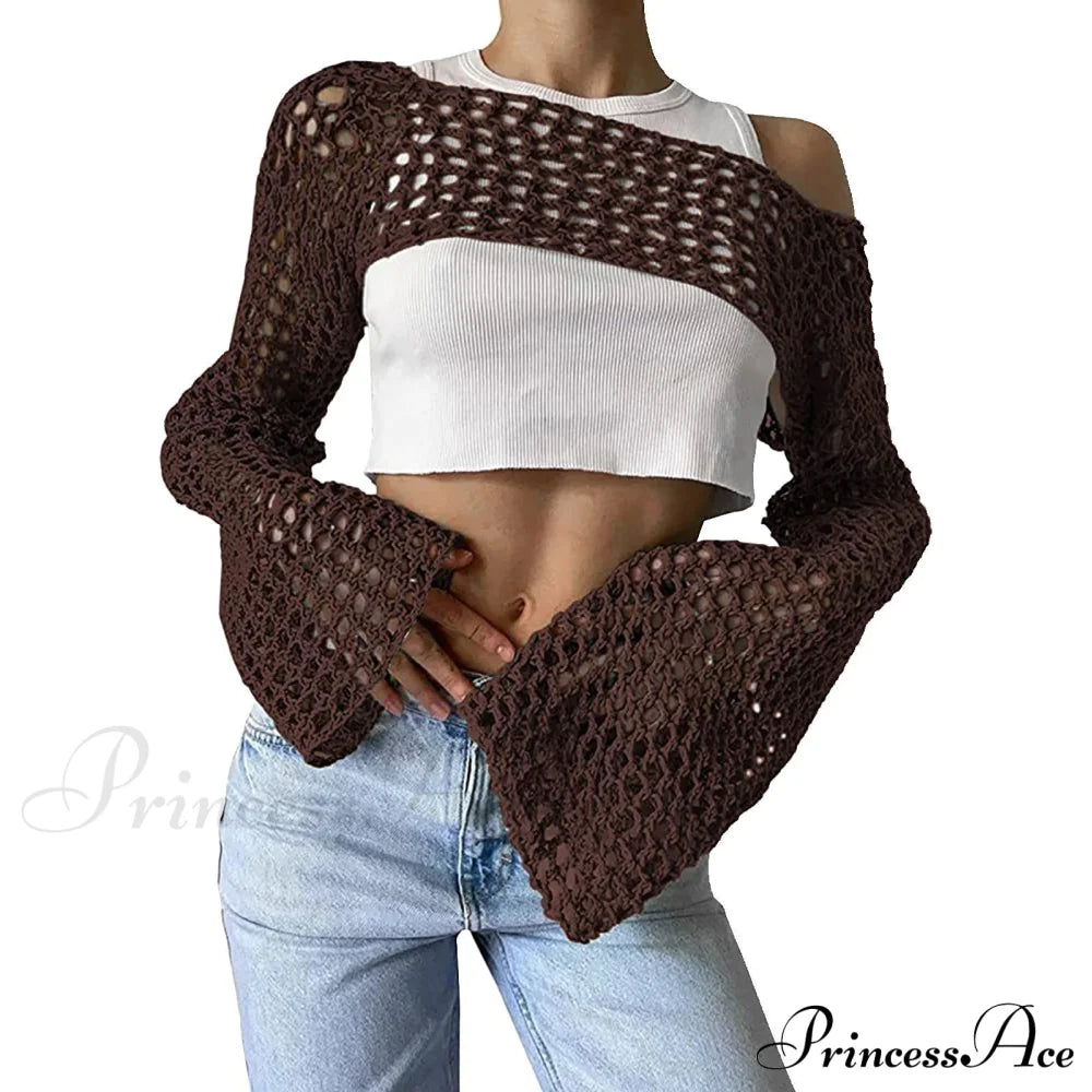 Summer Sexy Long Sleeve Smock Knitted Crop Top image 16