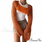 Summer Sexy Long Sleeve Smock Knitted Crop Top image 13