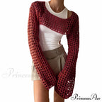 Summer Sexy Long Sleeve Smock Knitted Crop Top image 10