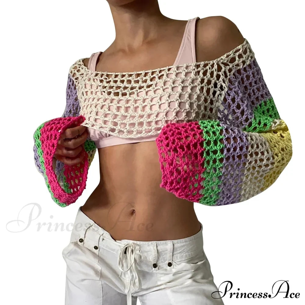 Summer Sexy Long Sleeve Smock Knitted Crop Top image 15