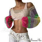 Summer Sexy Long Sleeve Smock Knitted Crop Top image 15