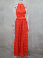 Summer Sexy Sleeveless Backless Top High Waist Skirt Beach Party Dress image 11