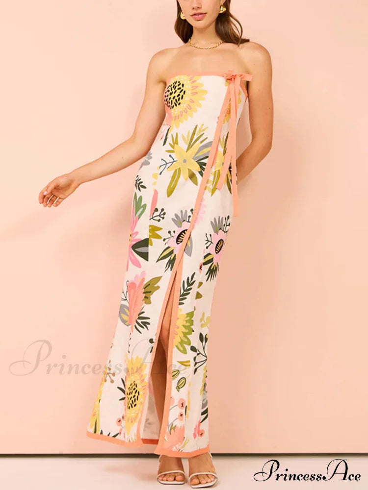 Summer Sexy Split Charming Wrap Printed Dresses image 4