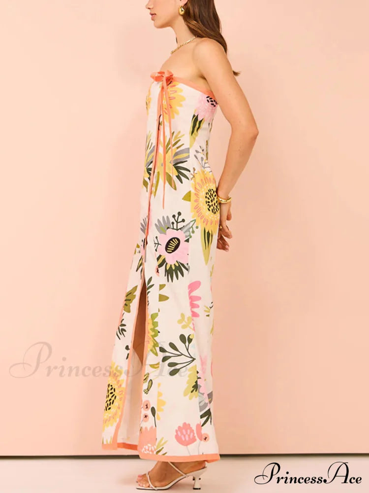 Summer Sexy Split Charming Wrap Printed Dresses image 5