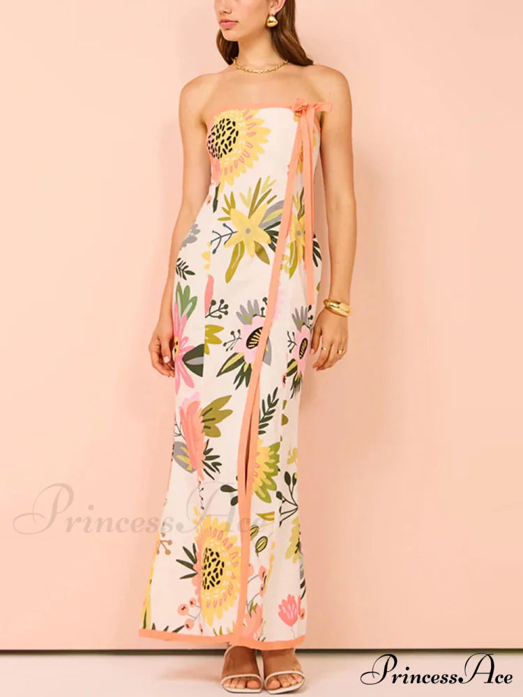 Summer Sexy Split Charming Wrap Printed Dresses image 1
