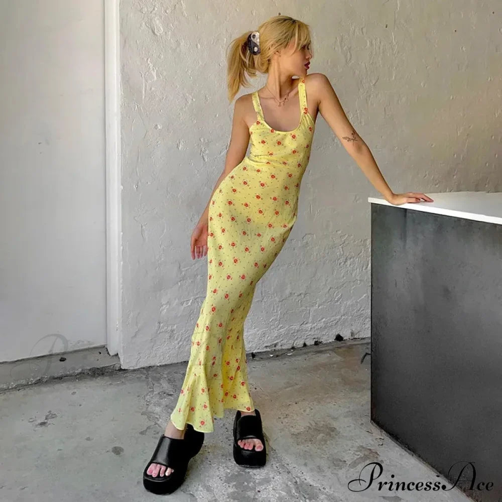 Summer Sleeveless Beach Fashion Floral Print Backless Slim Elegant Club Strap Party Bodycon Dress image 4