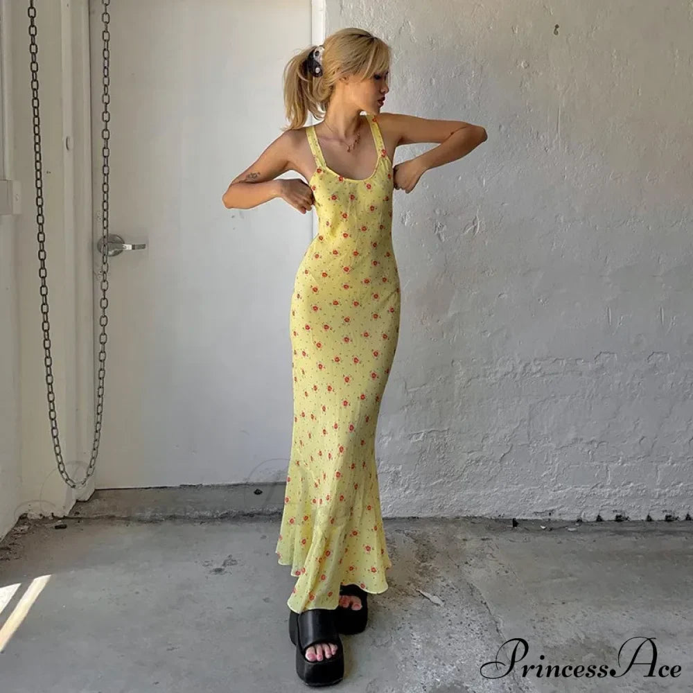 Summer Sleeveless Beach Fashion Floral Print Backless Slim Elegant Club Strap Party Bodycon Dress image 3