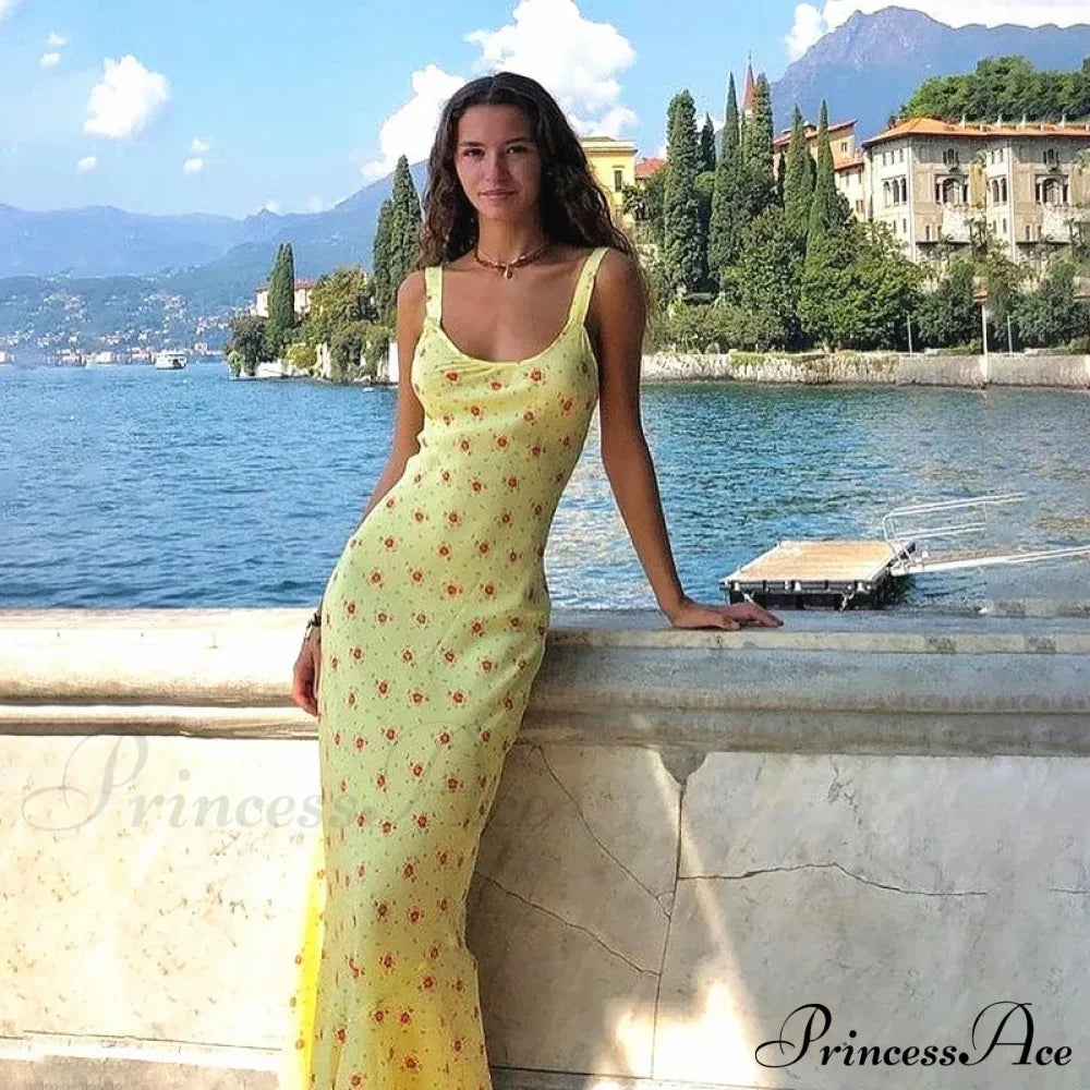 Summer Sleeveless Beach Fashion Floral Print Backless Slim Elegant Club Strap Party Bodycon Dress image 2