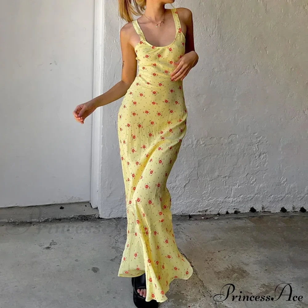 Summer Sleeveless Beach Fashion Floral Print Backless Slim Elegant Club Strap Party Bodycon Dress image 1