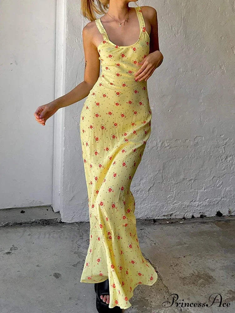 Summer Sleeveless Beach Fashion Floral Print Backless Slim Elegant Club Strap Party Bodycon Dress image 7