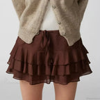 Summer Solid Ruffle Tiered Skirt image 3