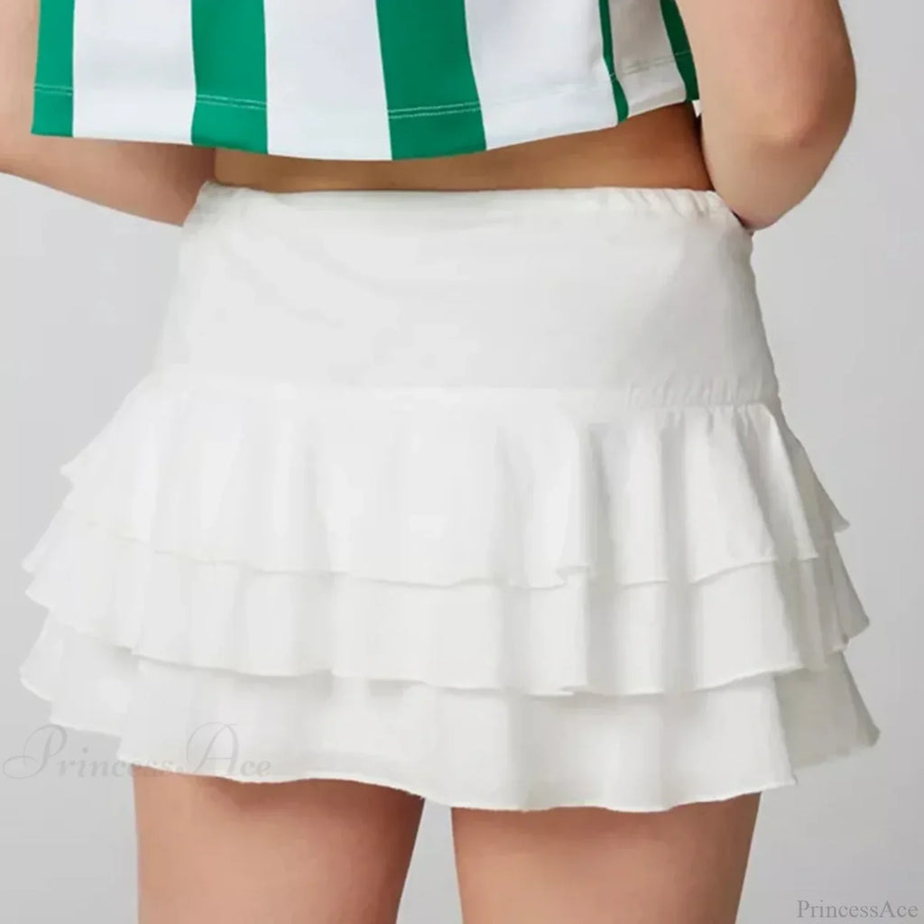 Summer Solid Ruffle Tiered Skirt image 2