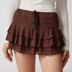 Summer Solid Ruffle Tiered Skirt image 4