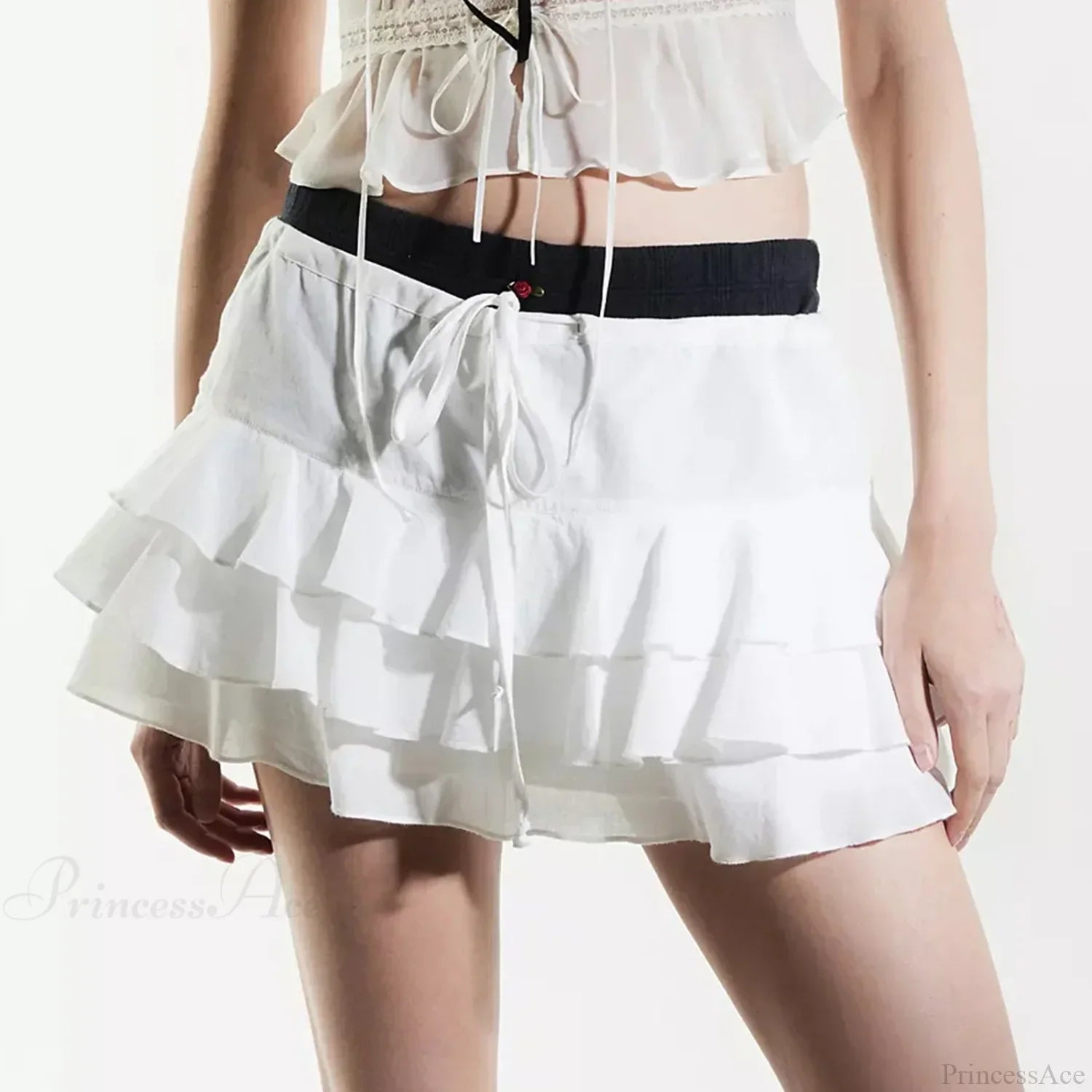 Summer Solid Ruffle Tiered Skirt image 1