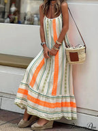Summer Striped Holiday Charming Style Suspender Dress image 1