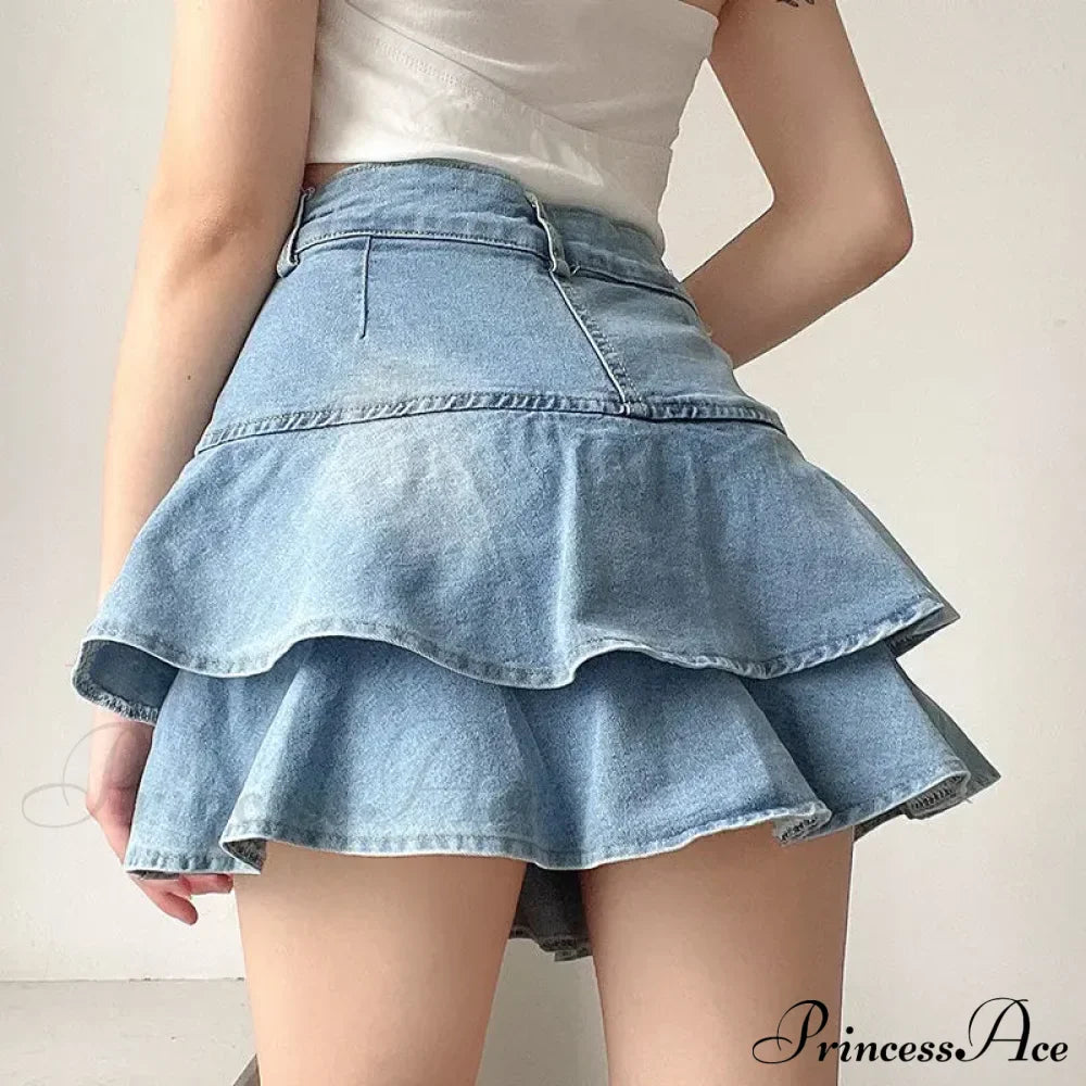 Summer Waist Slim Cute Sexy Mini Ruffle Skirt image 5