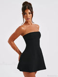 Summer White Mini High Waist Party Dress image 6