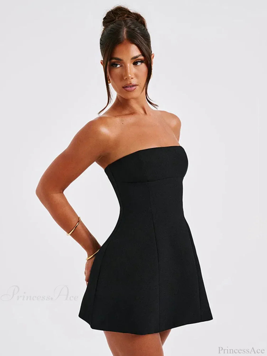 Summer White Mini High Waist Party Dress image 6