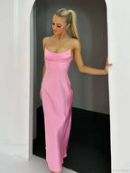 Suninheart Pink Satin Vacation Dress image 4