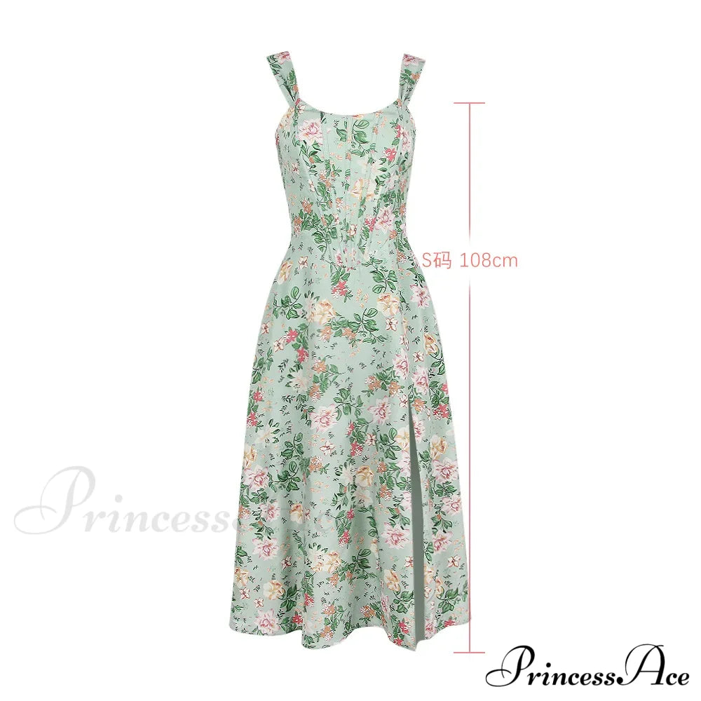 Suninheart Summer Lace Up Print Elegant Casual Party Holiday Floral Dress image 6